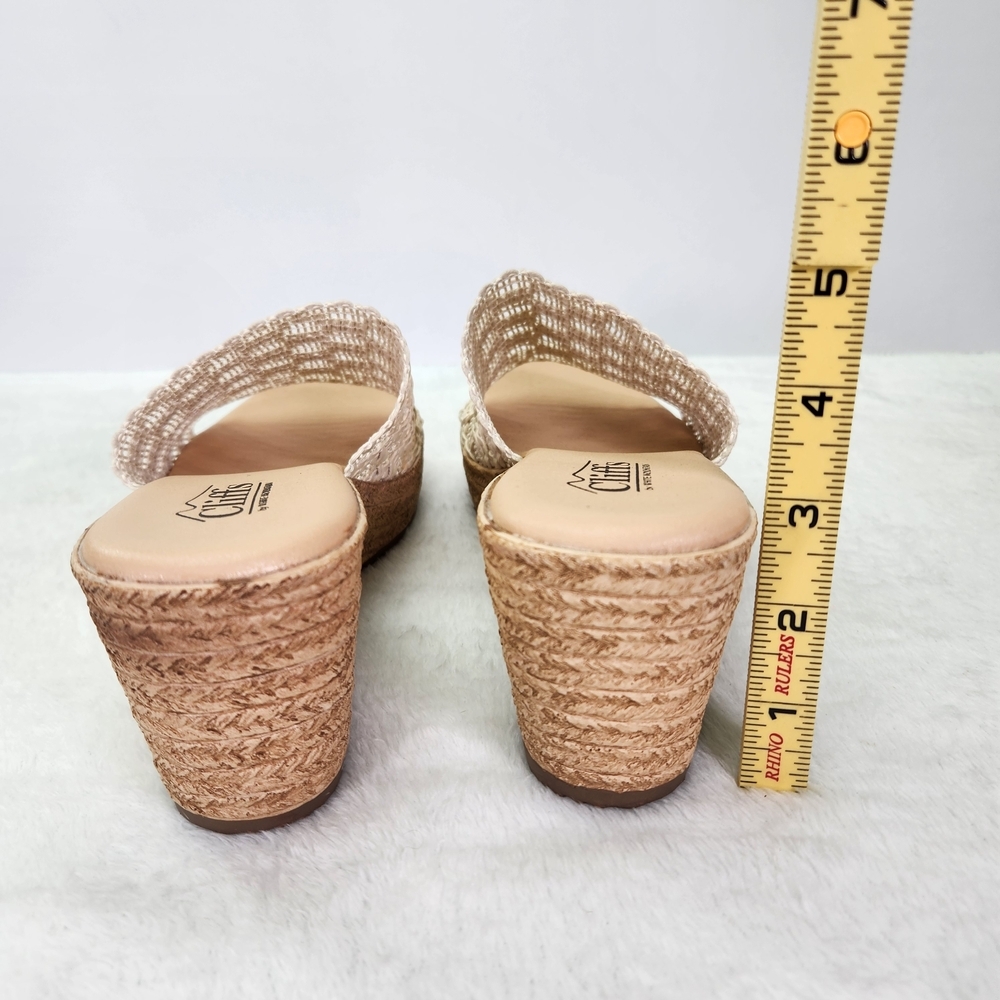 Cliffs by White Mountain Women's Cream Platform Woven Slide Sandals Size 9 - Picture 8 of 9
